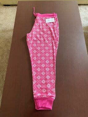 Pink Snowflake Fleece Pajama Pants
